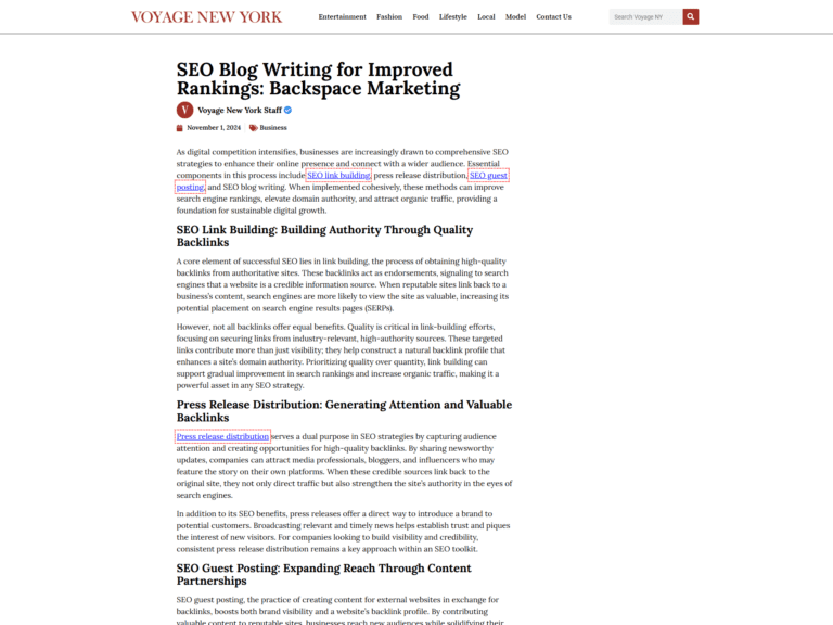 SEO Blog Writing for Improved Rankings: Backspace Marketing