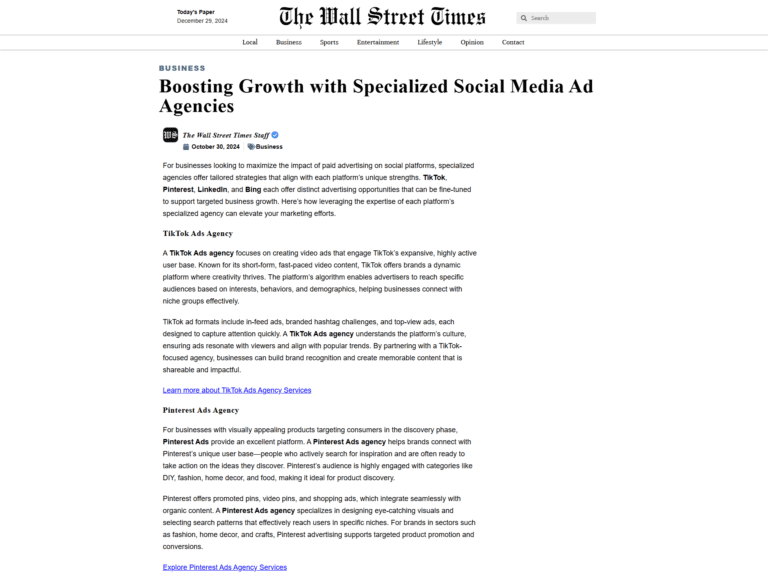 Boosting Growth with Specialized Social Media Ad Agencies