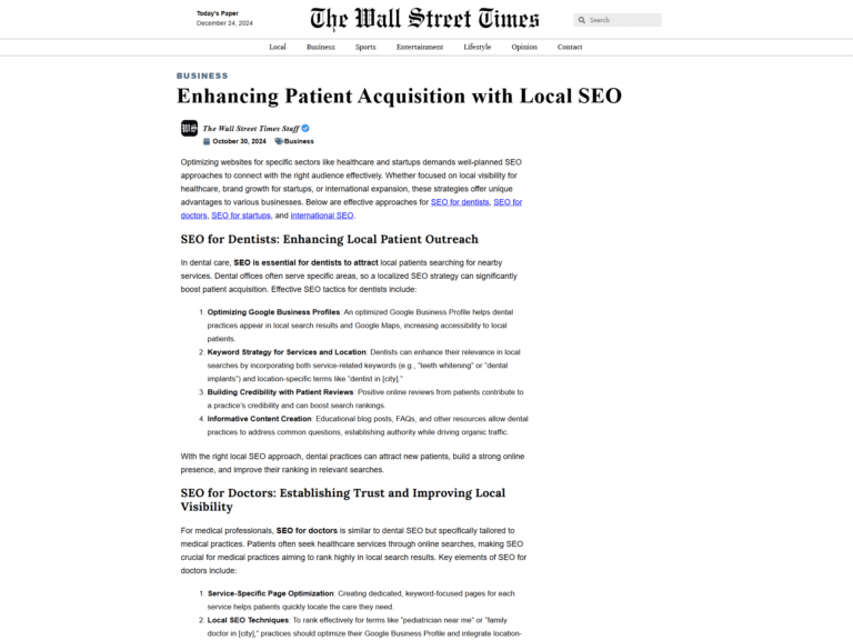 https://wallstreettimes.com/enhancing-patient-acquisition-with-local-seo/