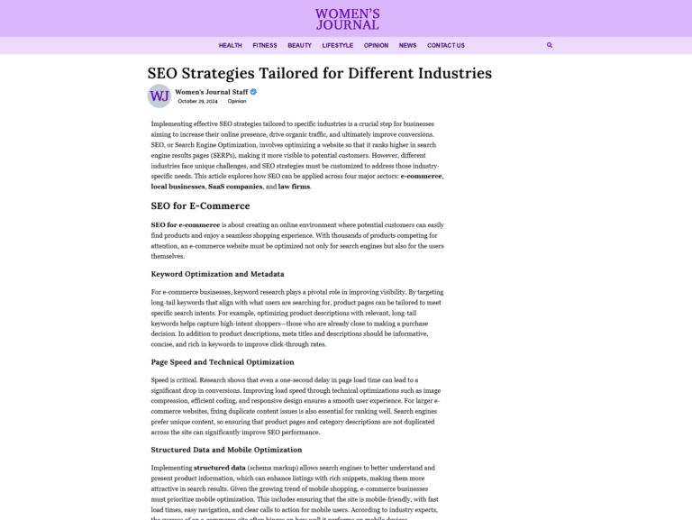 SEO Strategies Tailored for Different Industries