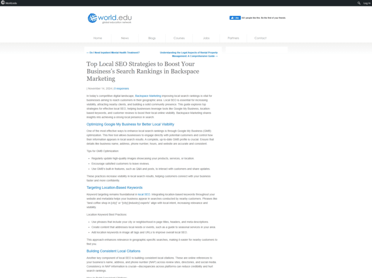 Top Local SEO Strategies to Boost Your Business’s Search Rankings in Backspace Marketing