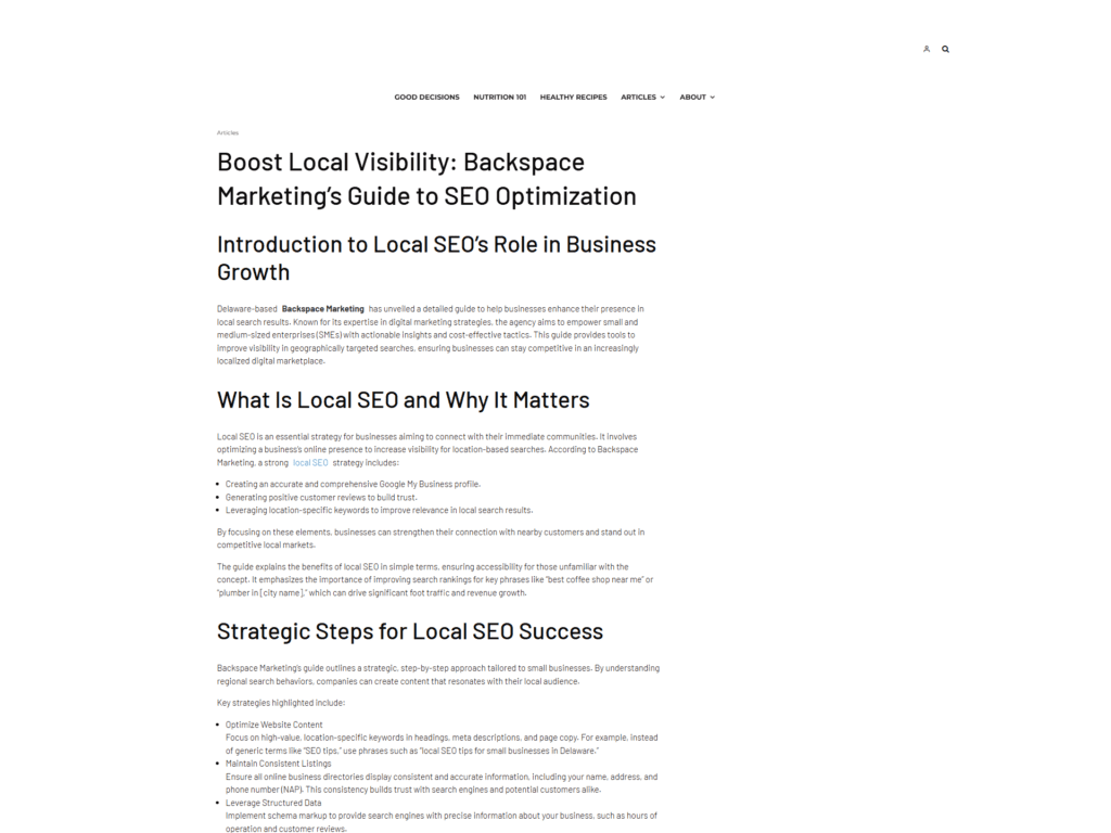 Boost Local Visibility: Backspace Marketing’s Guide to SEO Optimization