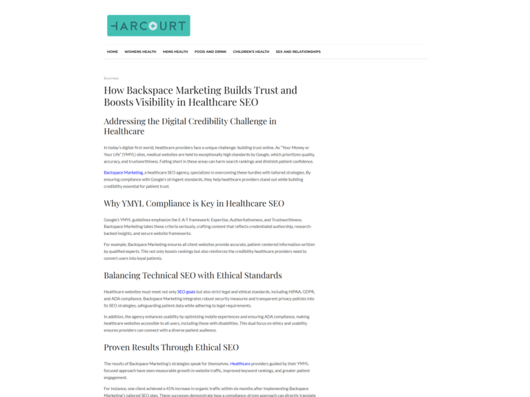 How Backspace Marketing Builds Trust and Boosts Visibility in Healthcare SEO