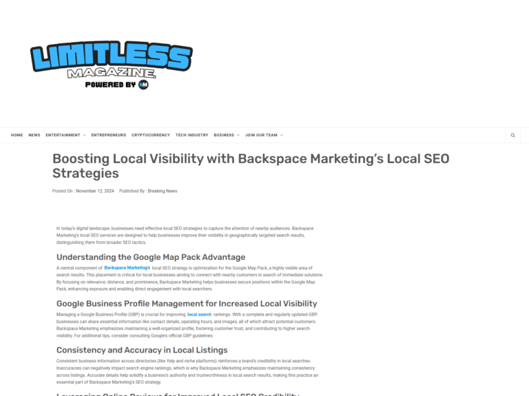 Boosting Local Visibility with Backspace Marketing’s Local SEO Strategies