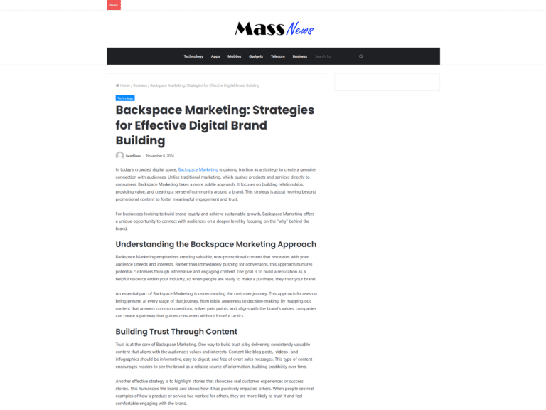 Backspace Marketing: Strategies for Effective Digital Brand Building