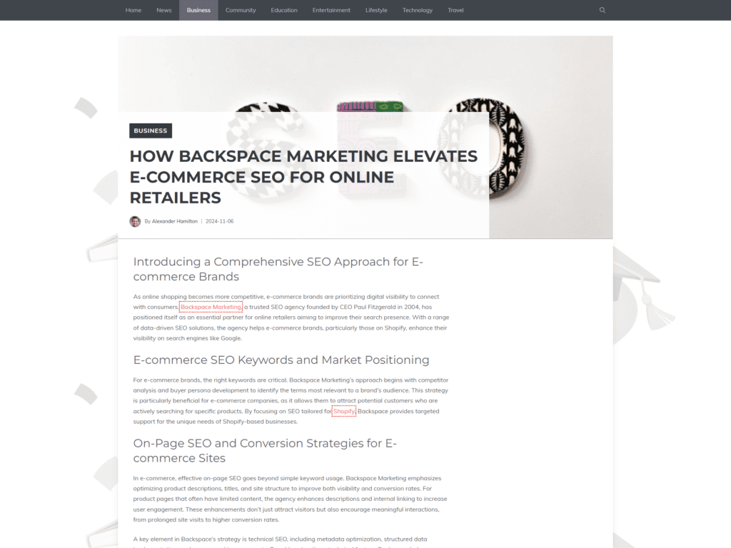 How Backspace Marketing Elevates E-commerce SEO for Online Retailers