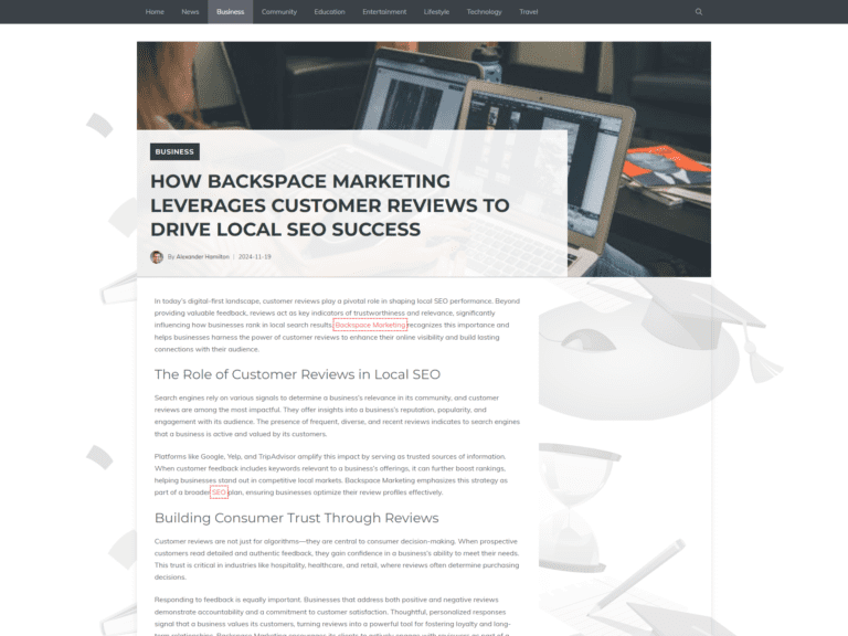 How Backspace Marketing Leverages Customer Reviews to Drive Local SEO Success