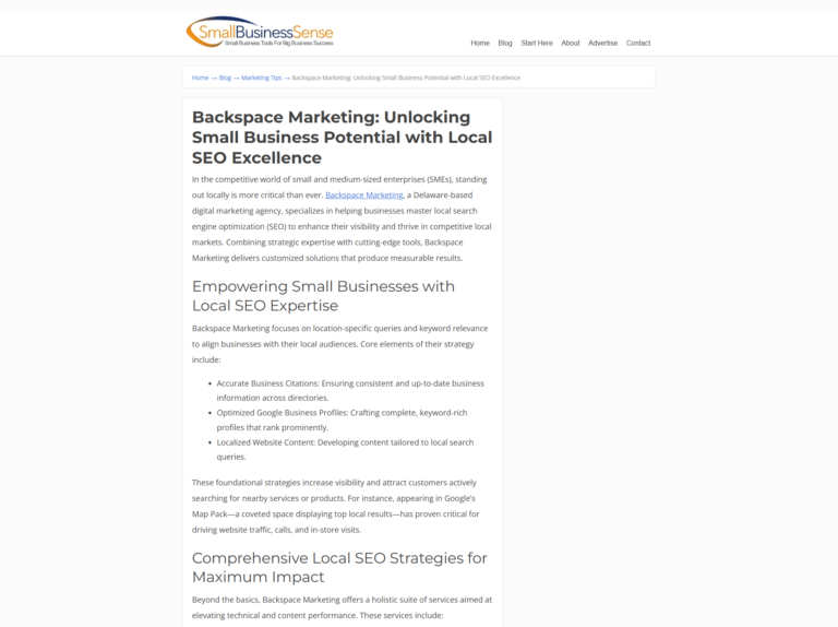 Backspace Marketing: Unlocking Small Business Potential with Local SEO Excellence