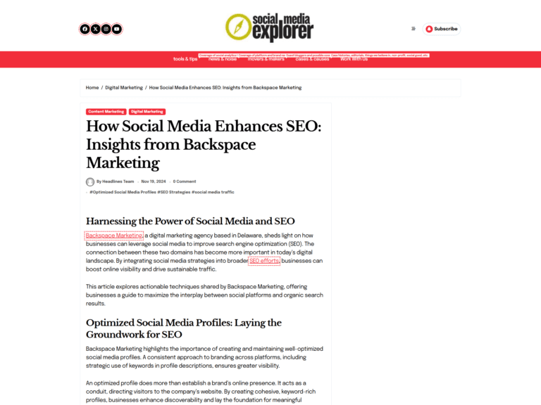 How Social Media Enhances SEO: Insights from Backspace Marketing