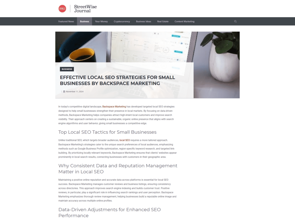 Effective Local SEO Strategies for Small Businesses by Backspace Marketing