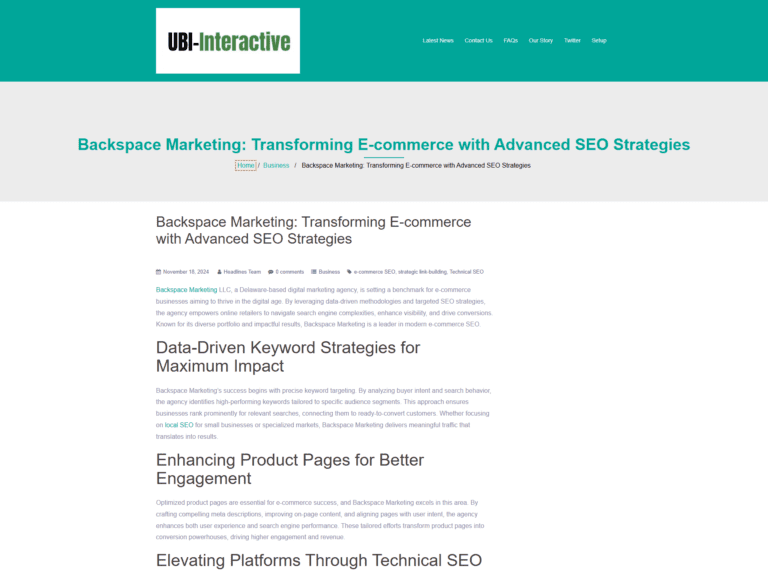 Backspace Marketing: Transforming E-commerce with Advanced SEO Strategies