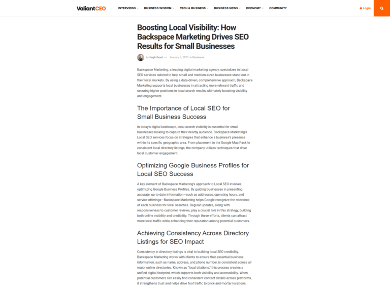 Boosting Local Visibility: How Backspace Marketing Drives SEO Results for Small Businesses