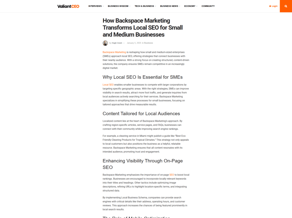 How Backspace Marketing Transforms Local SEO for Small and Medium Businesses