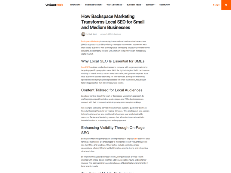 How Backspace Marketing Transforms Local SEO for Small and Medium Businesses