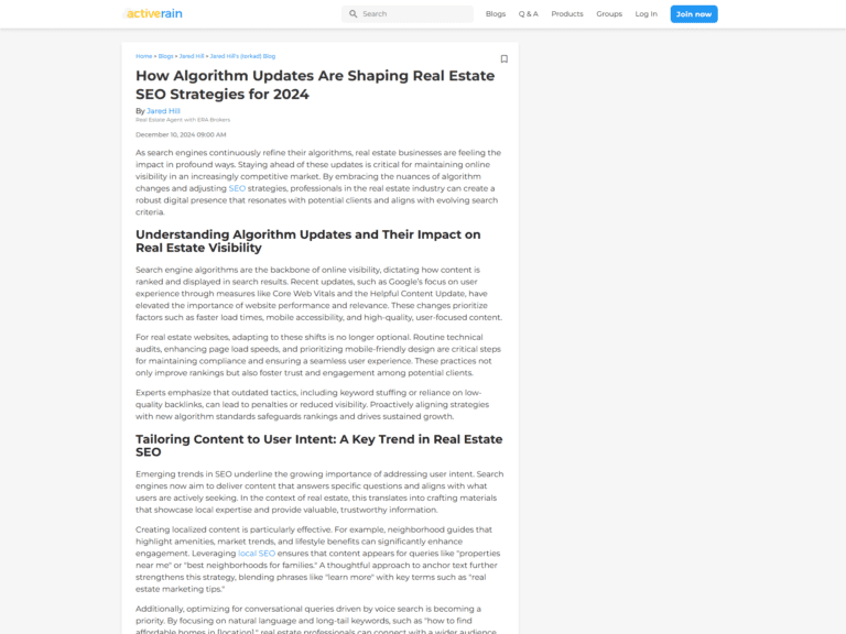 How Algorithm Updates Are Shaping Real Estate SEO Strategies for 2024