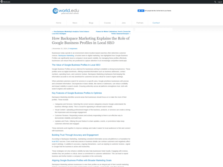How Backspace Marketing Explains the Role of Google Business Profiles in Local SEO