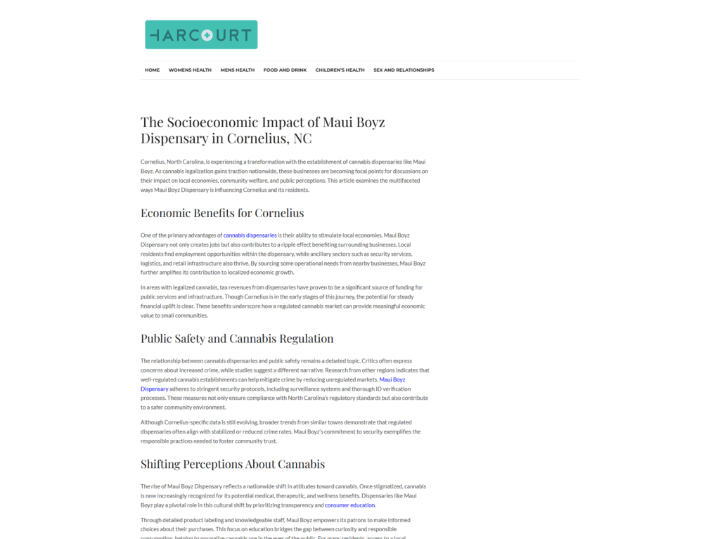 The Socioeconomic Impact of Maui Boyz Dispensary in Cornelius, NC