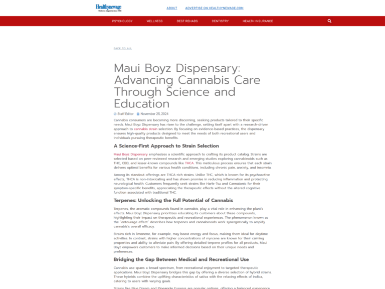 Maui Boyz Dispensary: Advancing Cannabis Care Through Science and Education