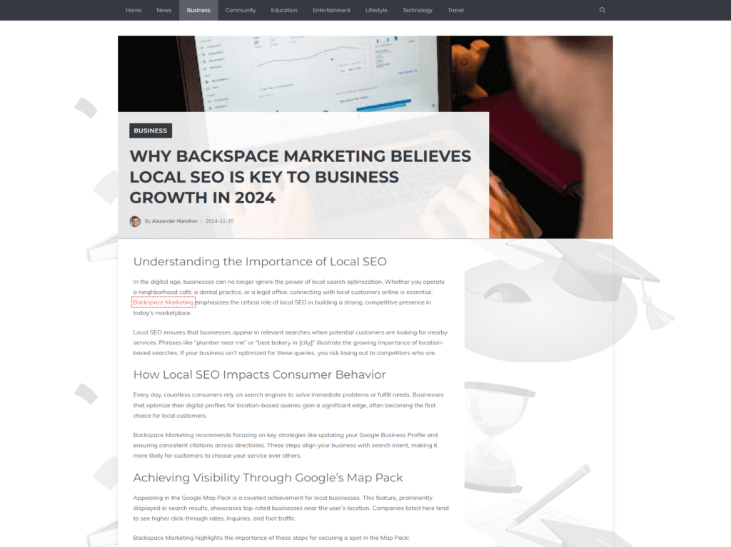 Why Backspace Marketing Believes Local SEO Is Key to Business Growth in 2024