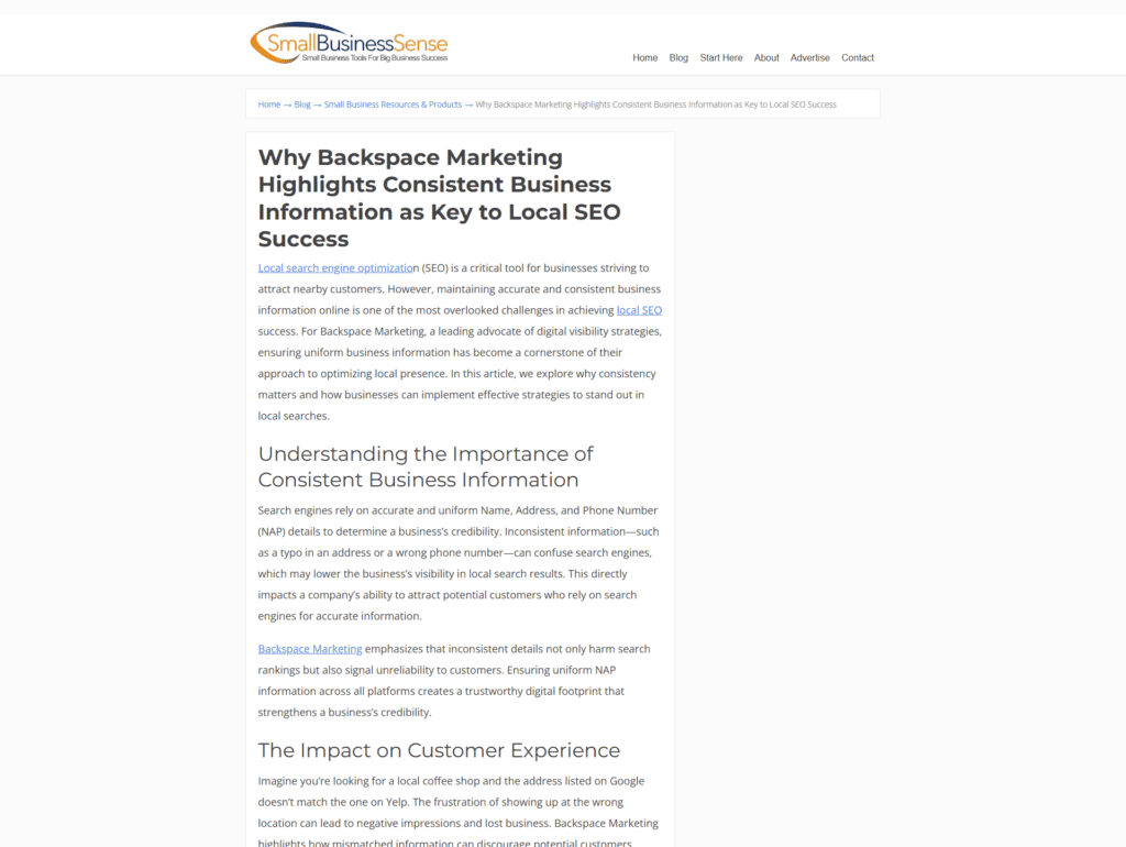 Why Backspace Marketing Highlights Consistent Business Information as Key to Local SEO Success