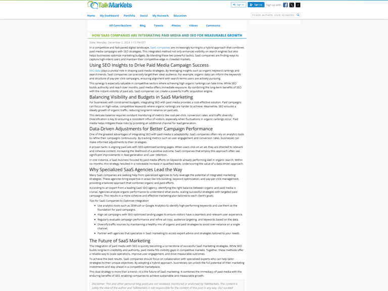 How SaaS Companies Are Integrating Paid Media and SEO for Measurable Growth