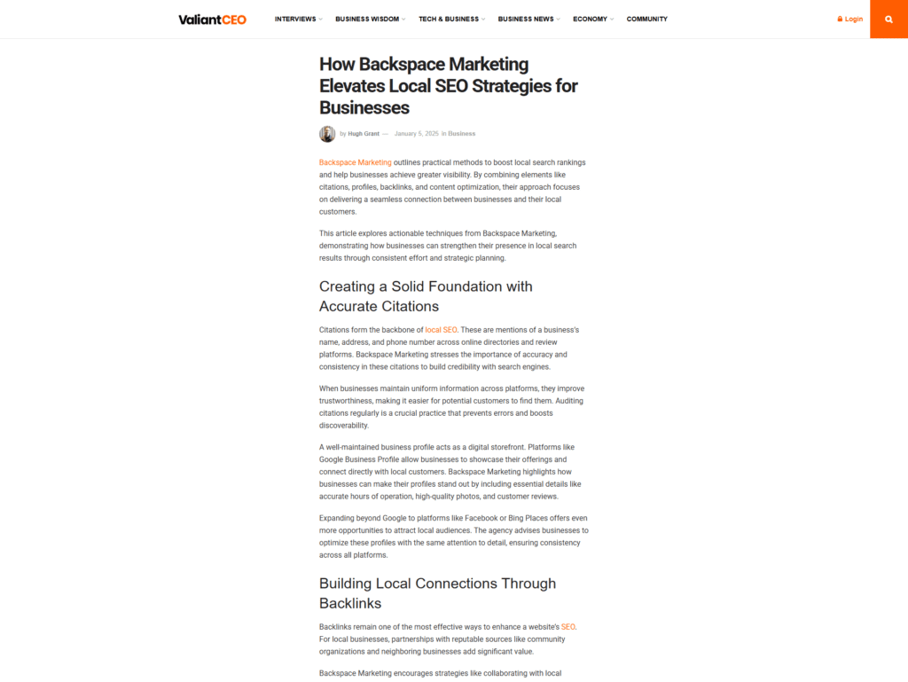 How Backspace Marketing Elevates Local SEO Strategies for Businesses
