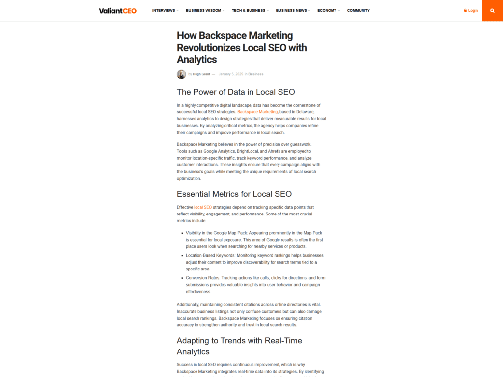 How Backspace Marketing Revolutionizes Local SEO with Analytics